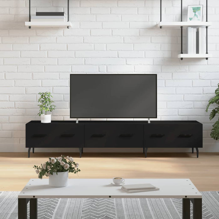 Dulap TV, negru, 150x36x30 cm, lemn prelucrat WALTI