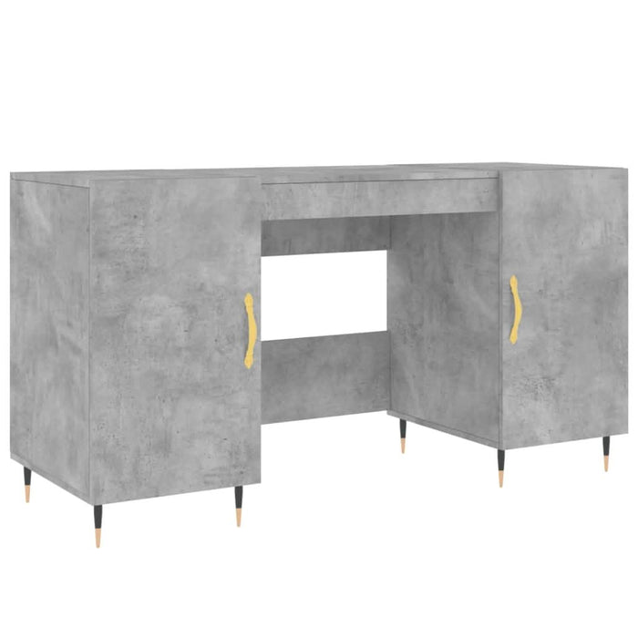 Birou, gri beton, 140x50x75 cm, lemn compozit - WALTI WALTI