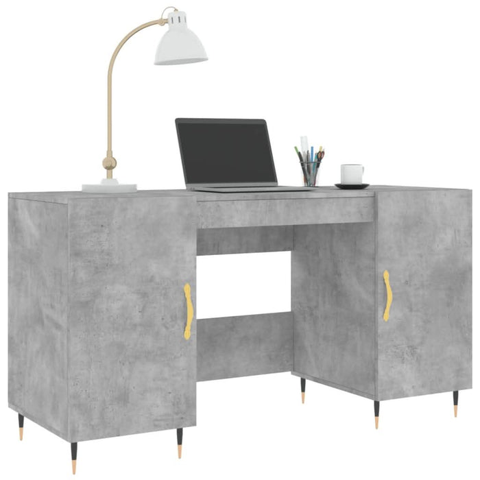 Birou, gri beton, 140x50x75 cm, lemn compozit - WALTI WALTI