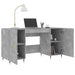 Birou, gri beton, 140x50x75 cm, lemn compozit - WALTI WALTI