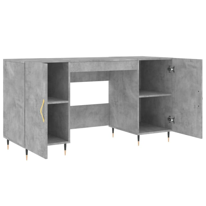 Birou, gri beton, 140x50x75 cm, lemn compozit - WALTI WALTI