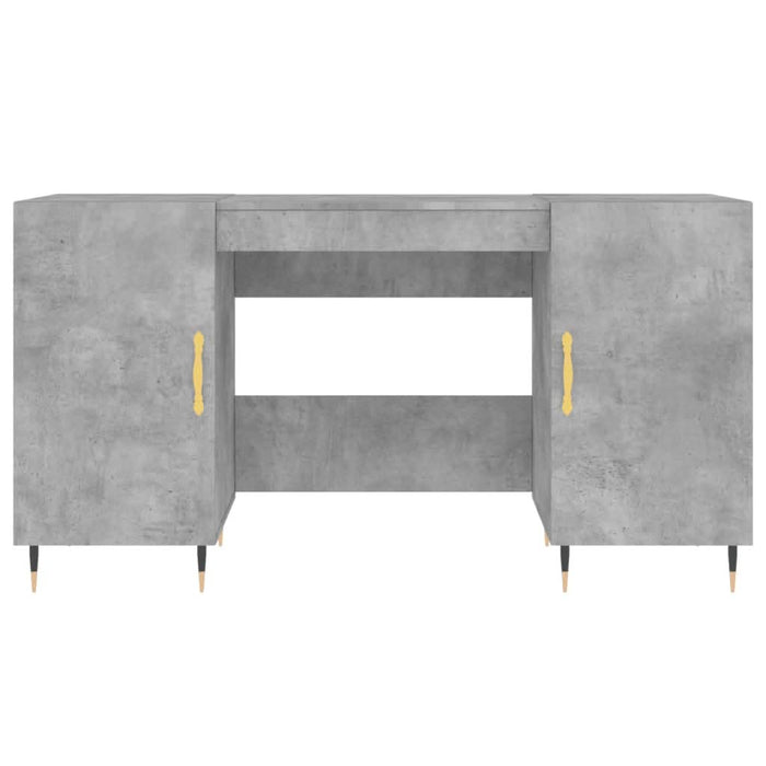 Birou, gri beton, 140x50x75 cm, lemn compozit - WALTI WALTI