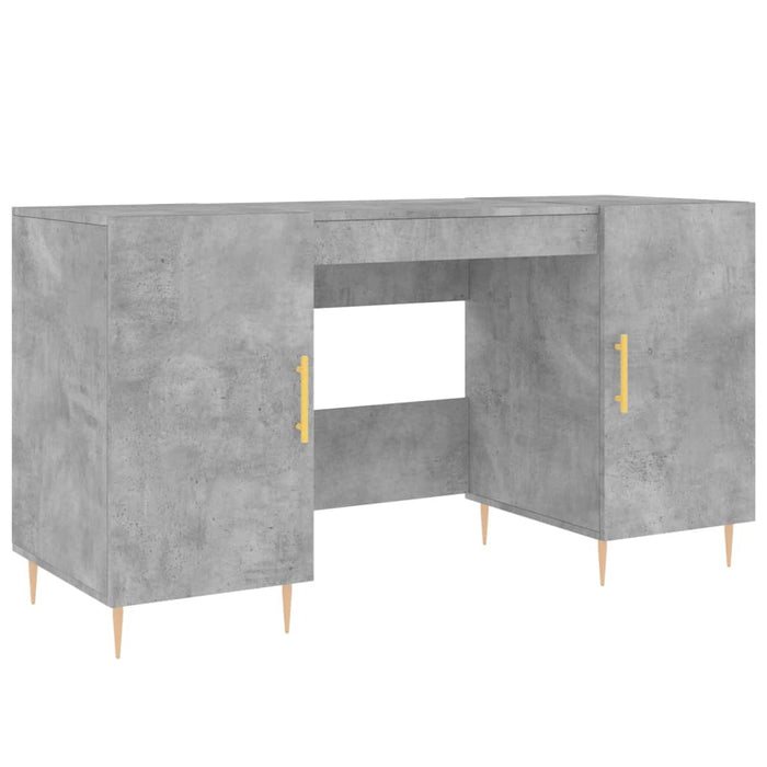 Birou, gri beton, 140x50x75 cm, lemn compozit - WALTI WALTI