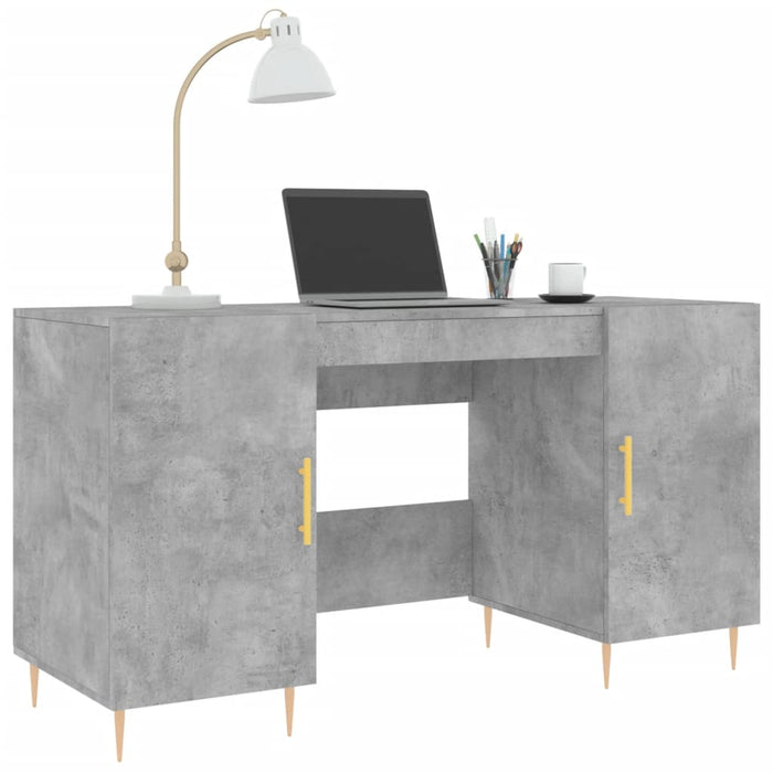 Birou, gri beton, 140x50x75 cm, lemn compozit - WALTI WALTI