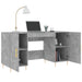 Birou, gri beton, 140x50x75 cm, lemn compozit - WALTI WALTI