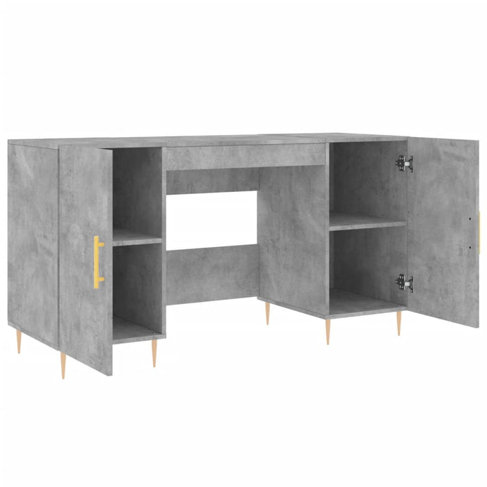 Birou, gri beton, 140x50x75 cm, lemn compozit - WALTI WALTI