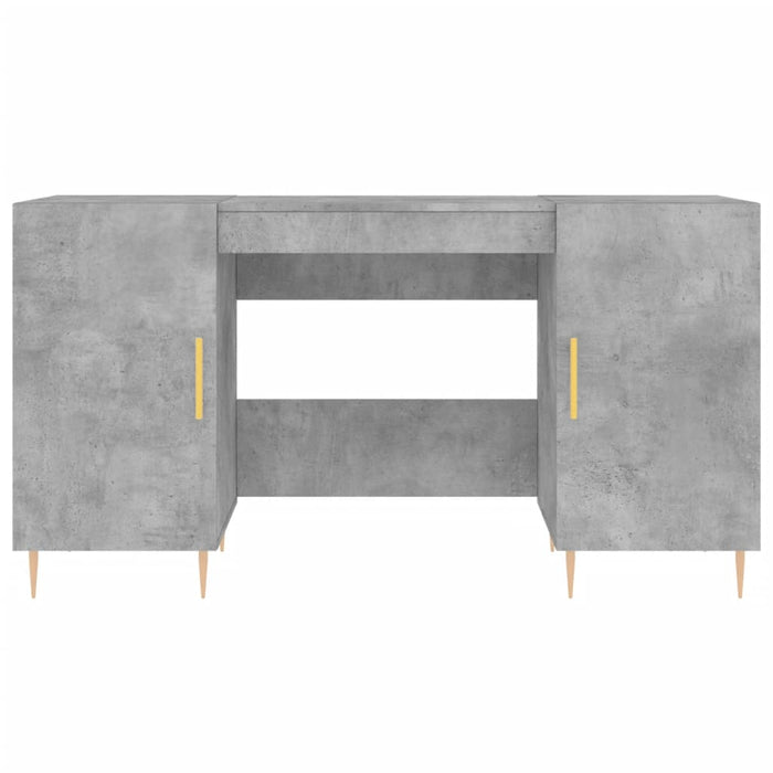 Birou, gri beton, 140x50x75 cm, lemn compozit - WALTI WALTI