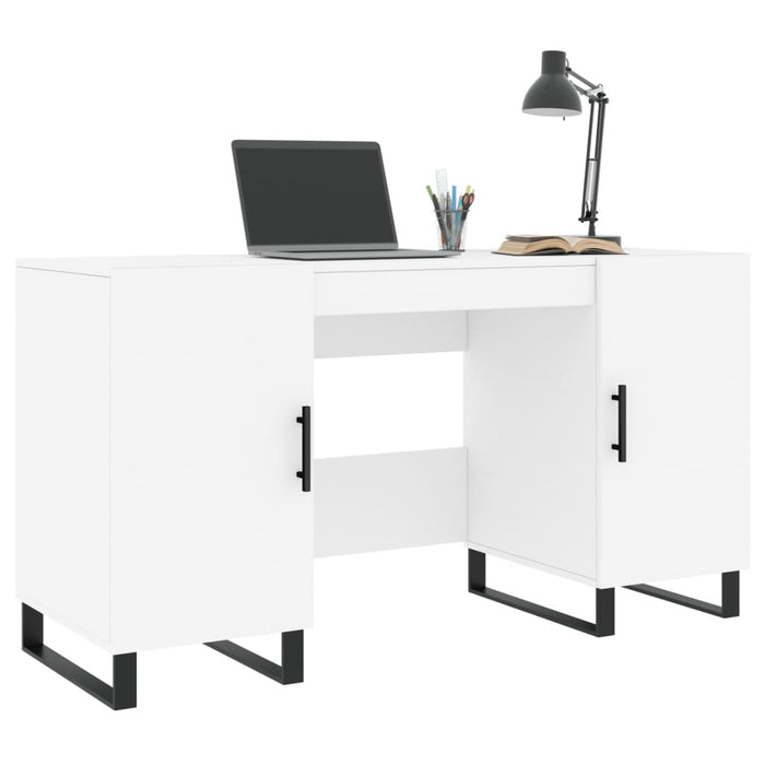 Birou, alb, 140x50x75 cm, lemn prelucrat - WALTI WALTI