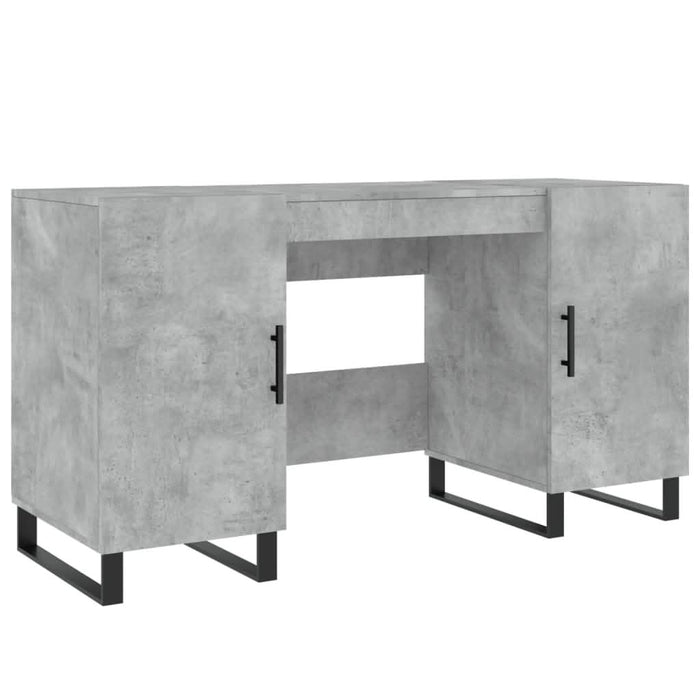 Birou, gri beton, 140x50x75 cm, lemn compozit - WALTI WALTI