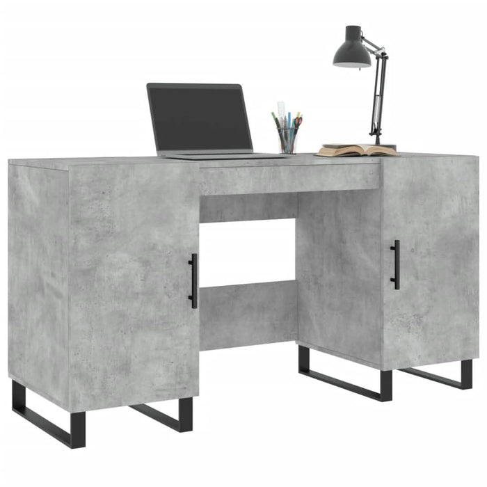 Birou, gri beton, 140x50x75 cm, lemn compozit - WALTI WALTI