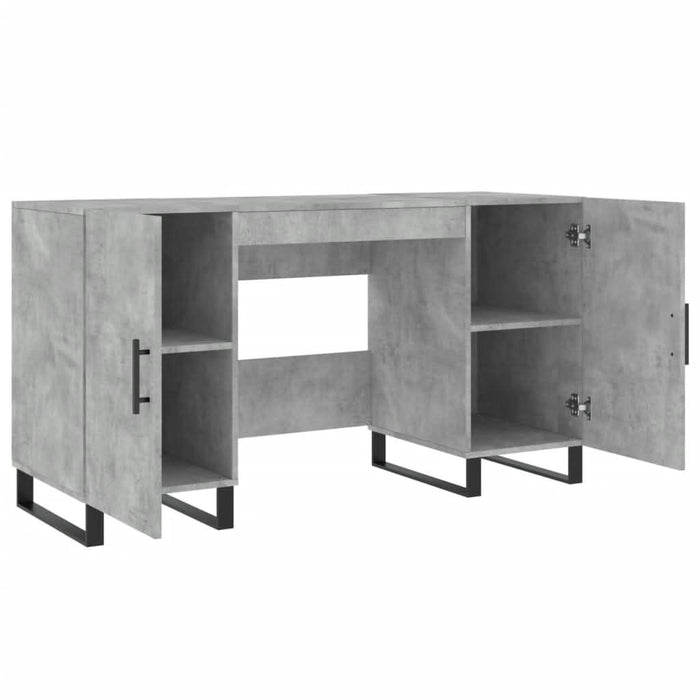 Birou, gri beton, 140x50x75 cm, lemn compozit - WALTI WALTI
