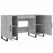 Birou, gri beton, 140x50x75 cm, lemn compozit - WALTI WALTI