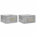 Noptiere montate pe perete 2 buc. gri beton 35x35x20 cm - WALTI WALTI