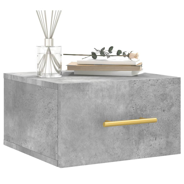 Noptiere montate pe perete 2 buc. gri beton 35x35x20 cm - WALTI WALTI