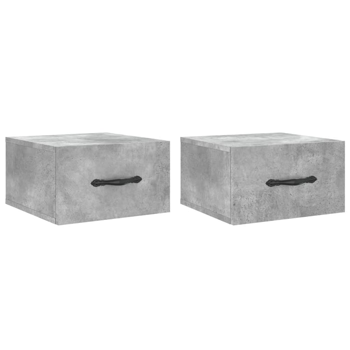 Noptiere montate pe perete 2 buc. gri beton 35x35x20 cm - WALTI WALTI