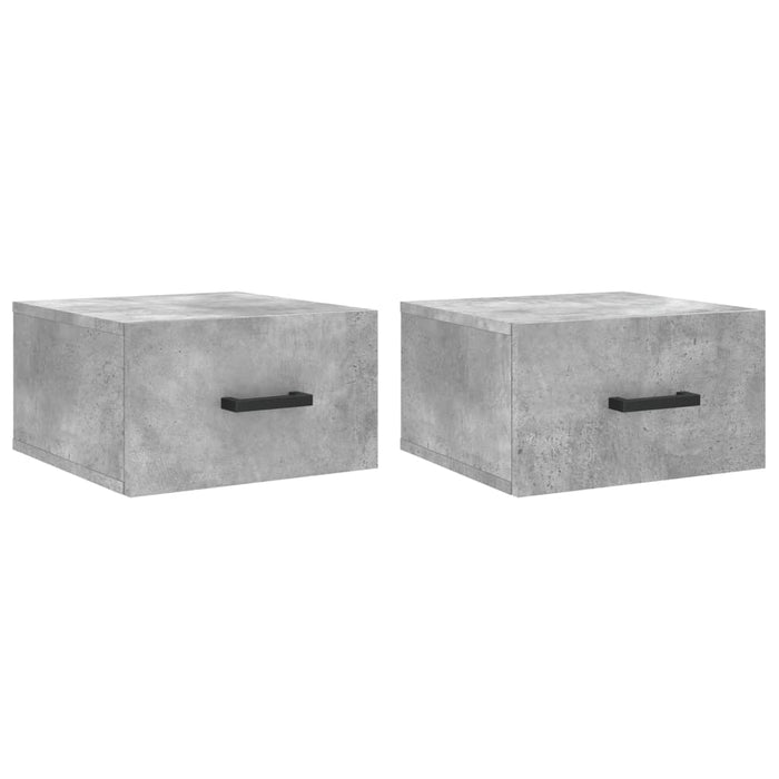 Noptiere montate pe perete 2 buc. gri beton 35x35x20 cm - WALTI WALTI