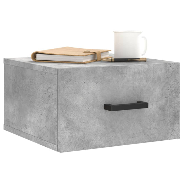 Noptiere montate pe perete 2 buc. gri beton 35x35x20 cm - WALTI WALTI