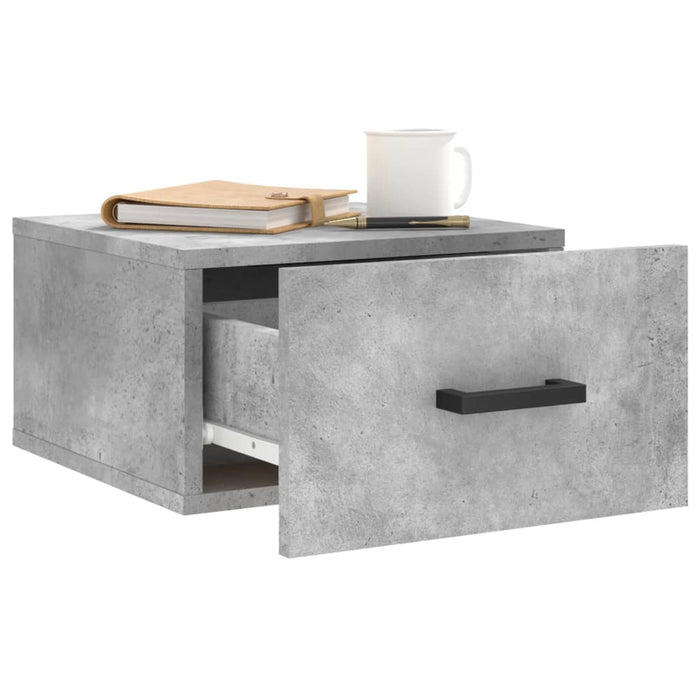 Noptiere montate pe perete 2 buc. gri beton 35x35x20 cm - WALTI WALTI