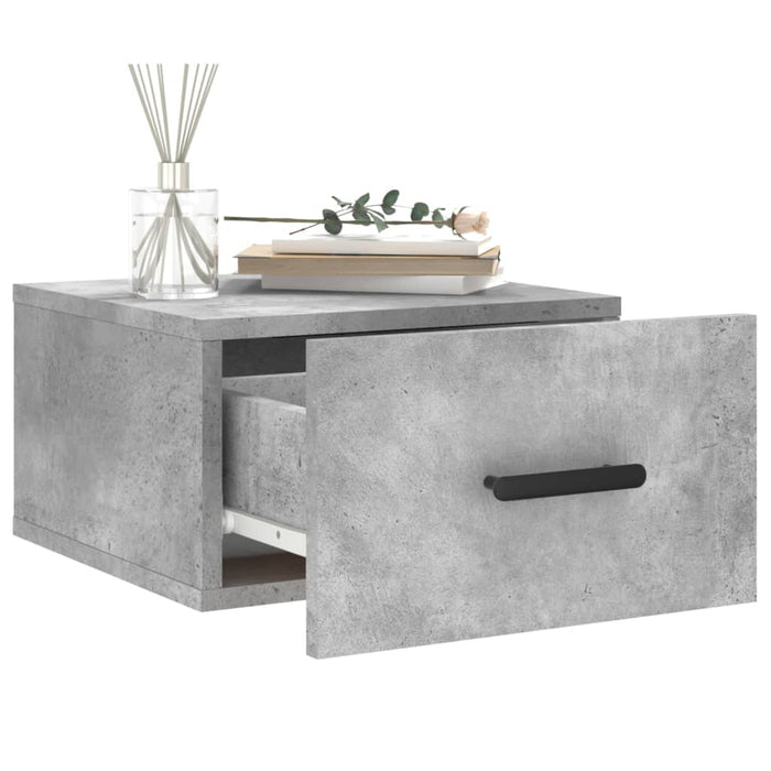 Noptiere montate pe perete 2 buc. gri beton 35x35x20 cm - WALTI WALTI