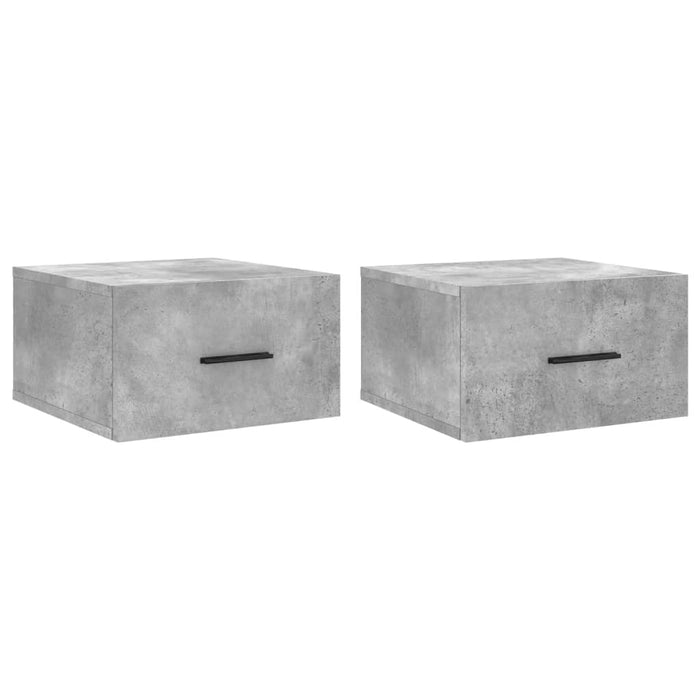 Noptiere montate pe perete 2 buc. gri beton 35x35x20 cm - WALTI WALTI