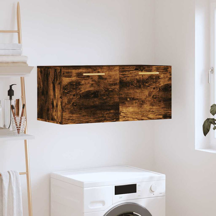 Dulap de perete, stejar fumuriu, 80x36,5x35 cm, lemn compozit WALTI