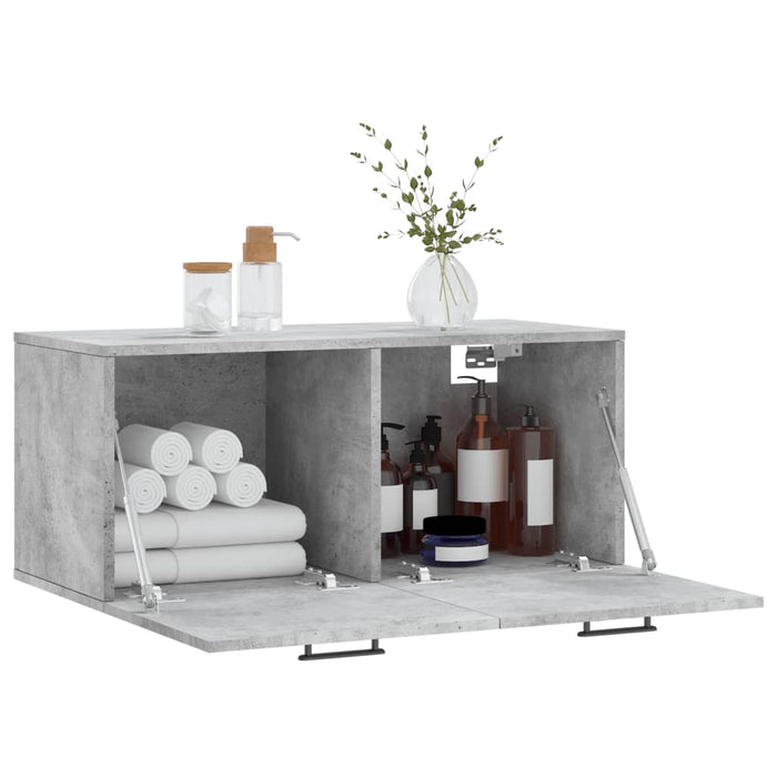 Dulap de perete, gri beton, 80x36,5x35 cm, lemn compozit - WALTI WALTI