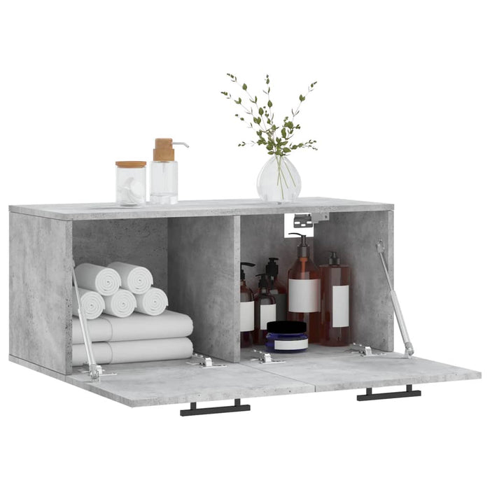 Dulap de perete, gri beton, 80x36,5x35 cm, lemn compozit - WALTI WALTI