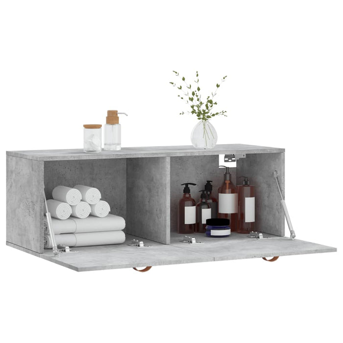 Dulap de perete, gri beton, 100x36,5x35 cm, lemn prelucrat - WALTI WALTI