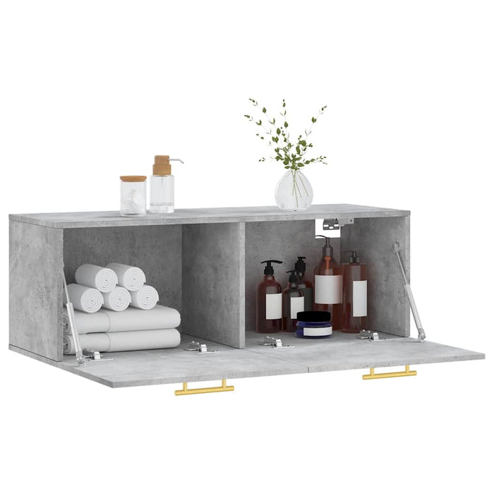Dulap de perete, gri beton, 100x36,5x35 cm, lemn prelucrat - WALTI WALTI