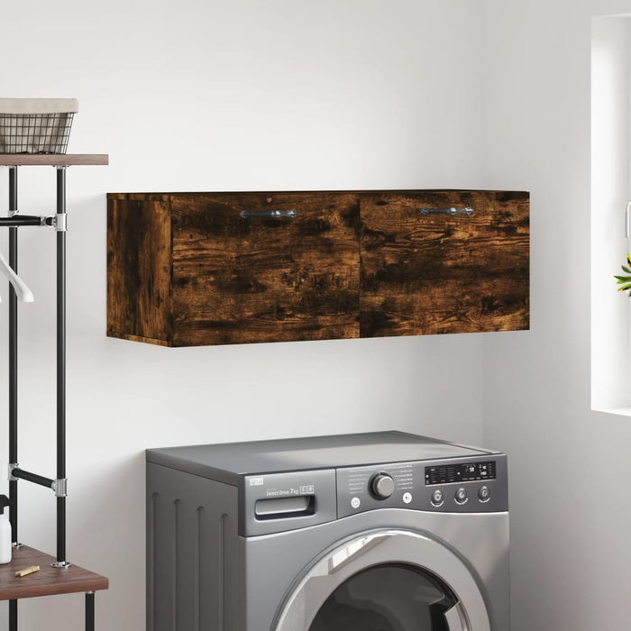 Dulap de perete, stejar fumuriu, 100x36,5x35 cm, lemn prelucrat - WALTI WALTI