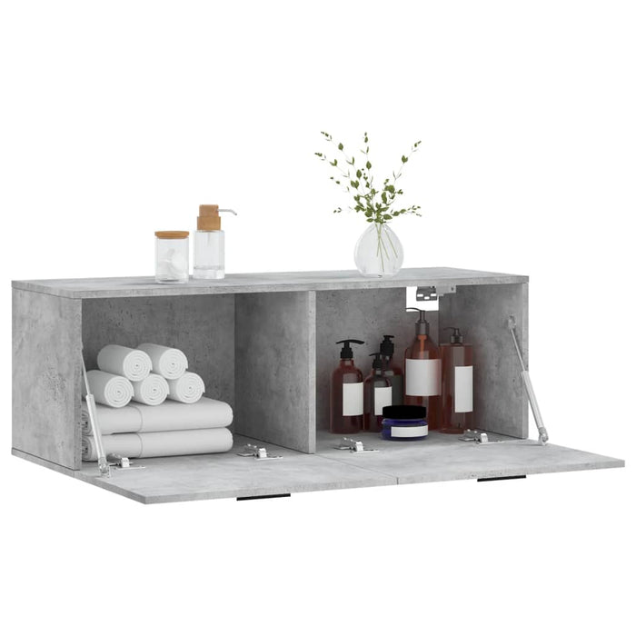 Dulap de perete, gri beton, 100x36,5x35 cm, lemn prelucrat - WALTI WALTI