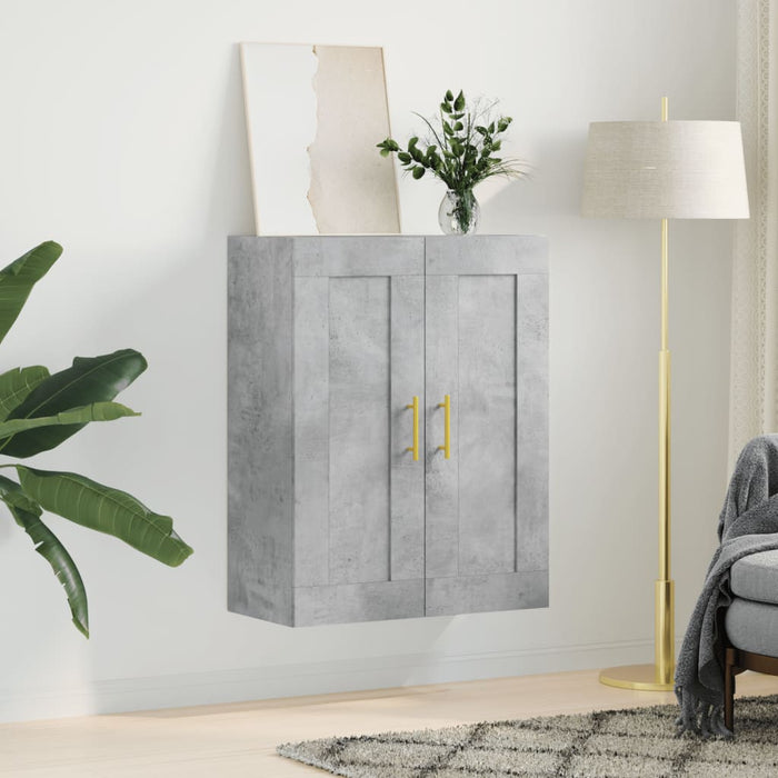 Dulap pe perete, gri beton, 69,5x34x90 cm, lemn prelucrat WALTI