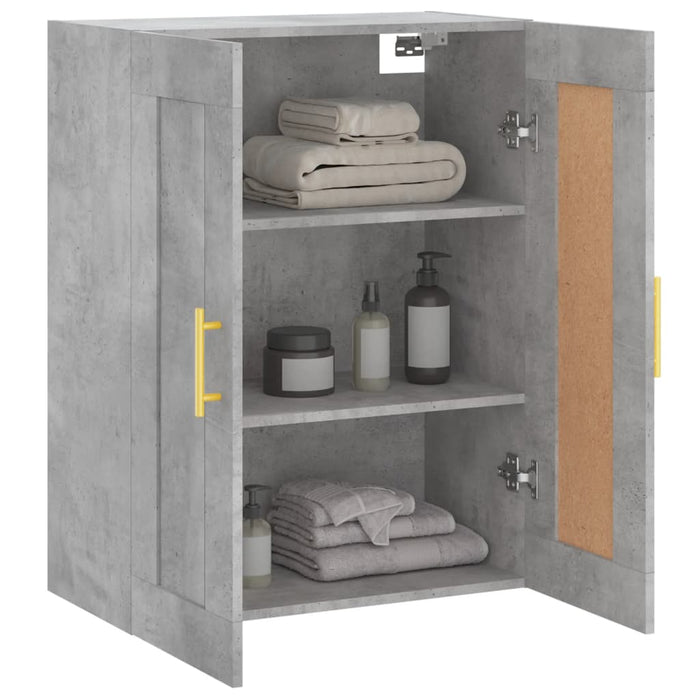 Dulap pe perete, gri beton, 69,5x34x90 cm, lemn prelucrat WALTI
