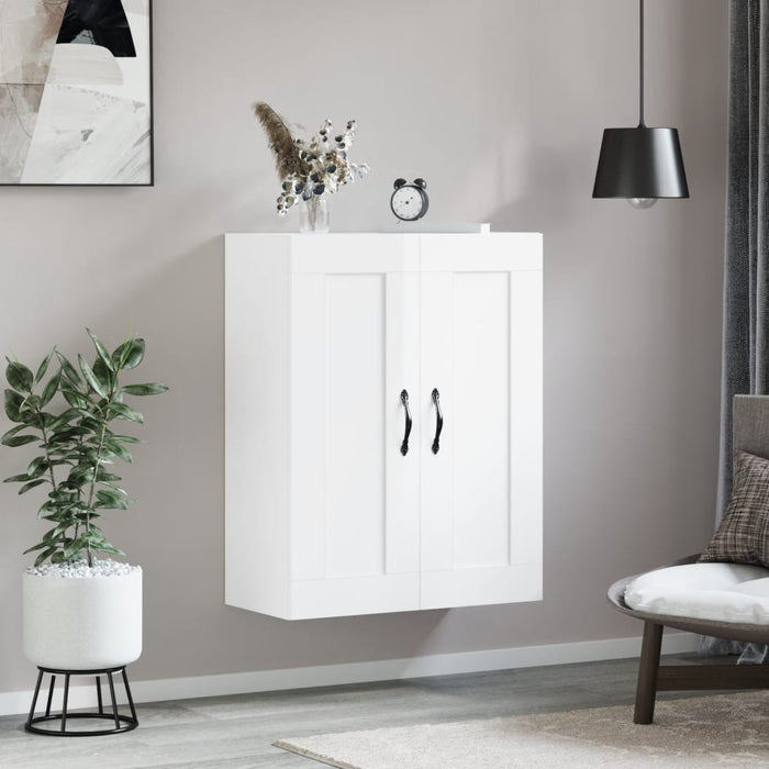 Dulap cu montaj pe perete, alb extralucios, 69,5x34x90 cm WALTI