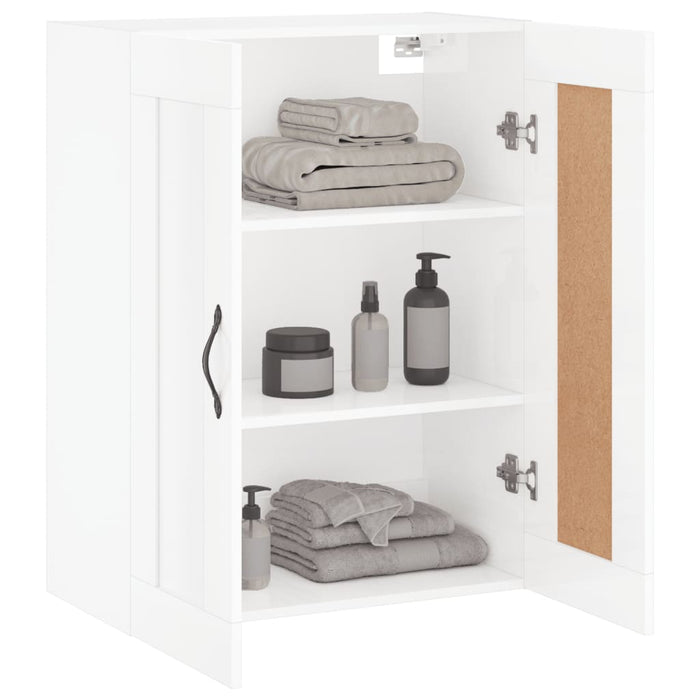 Dulap cu montaj pe perete, alb extralucios, 69,5x34x90 cm WALTI