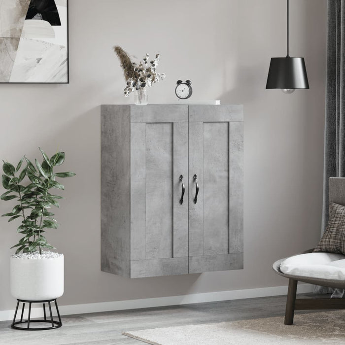 Dulap pe perete, gri beton, 69,5x34x90 cm, lemn prelucrat - WALTI WALTI