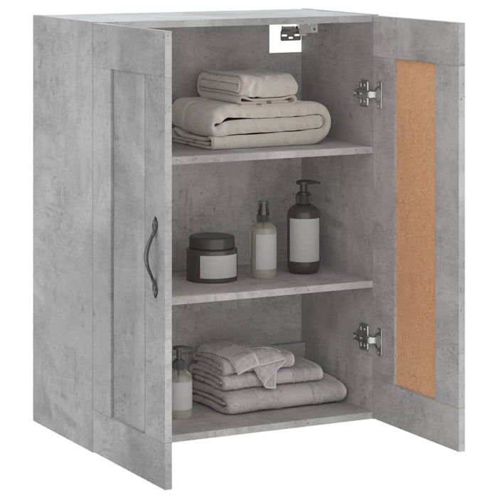Dulap pe perete, gri beton, 69,5x34x90 cm, lemn prelucrat - WALTI WALTI
