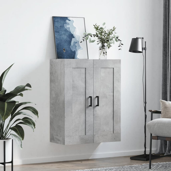 Dulap pe perete, gri beton, 69,5x34x90 cm, lemn prelucrat - WALTI WALTI