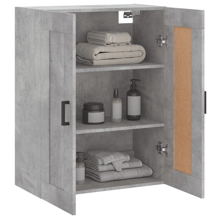 Dulap pe perete, gri beton, 69,5x34x90 cm, lemn prelucrat - WALTI WALTI