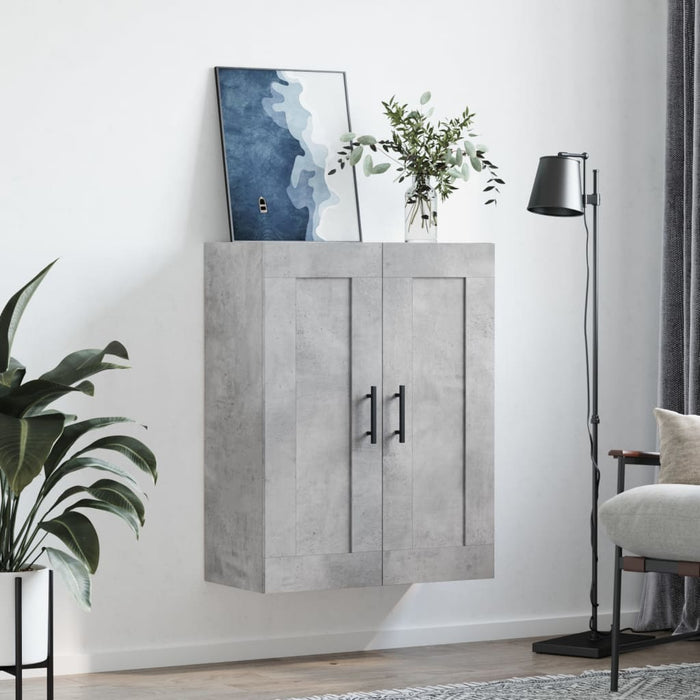 Dulap pe perete, gri beton, 69,5x34x90 cm, lemn prelucrat WALTI