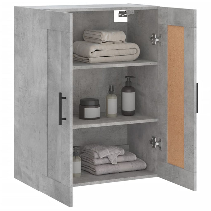Dulap pe perete, gri beton, 69,5x34x90 cm, lemn prelucrat WALTI