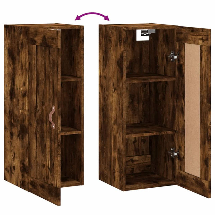 Dulap de perete, stejar fumuriu, 34,5x34x90 cm, lemn prelucrat - WALTI WALTI