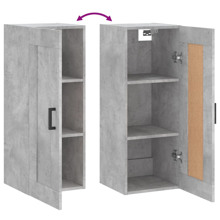 Dulap de perete, gri beton, 34,5x34x90 cm, lemn prelucrat - WALTI WALTI
