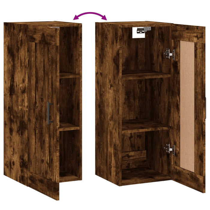 Dulap de perete, stejar fumuriu, 34,5x34x90 cm, lemn prelucrat - WALTI WALTI