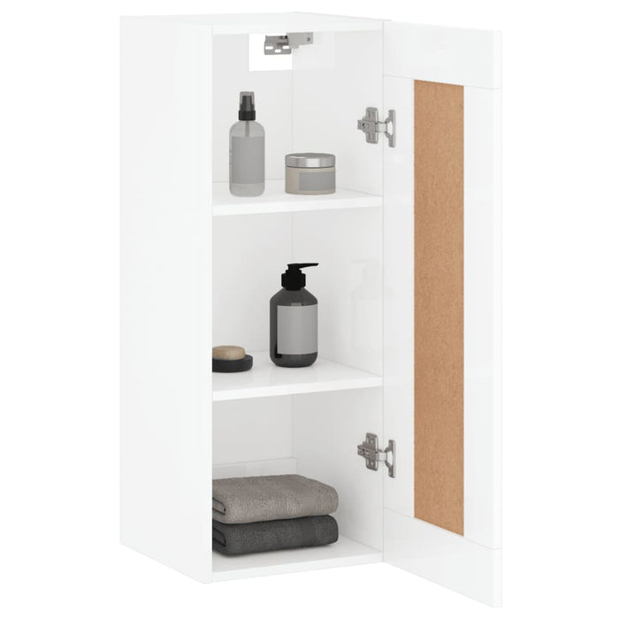 Dulap de perete, alb extralucios, 34,5x34x90 cm, lemn prelucrat WALTI