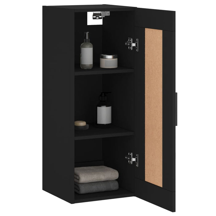 Dulap de perete, negru, 34,5x34x90 cm, lemn prelucrat WALTI