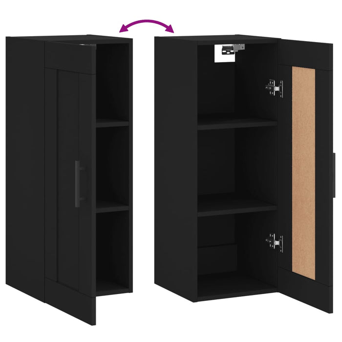 Dulap de perete, negru, 34,5x34x90 cm, lemn prelucrat WALTI