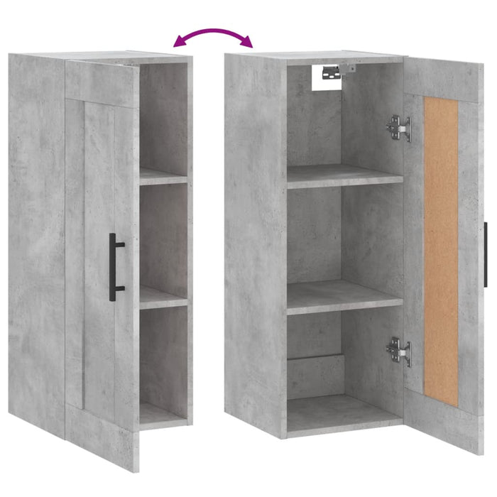 Dulap de perete, gri beton, 34,5x34x90 cm, lemn prelucrat - WALTI WALTI