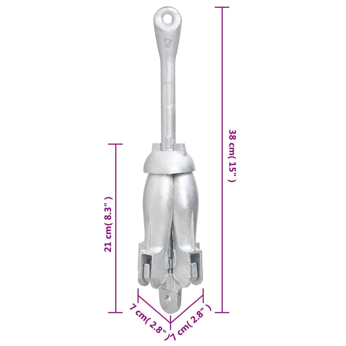 Ancoră pliabilă, argintiu, 2,5 kg, fier maleabil - WALTI WALTI