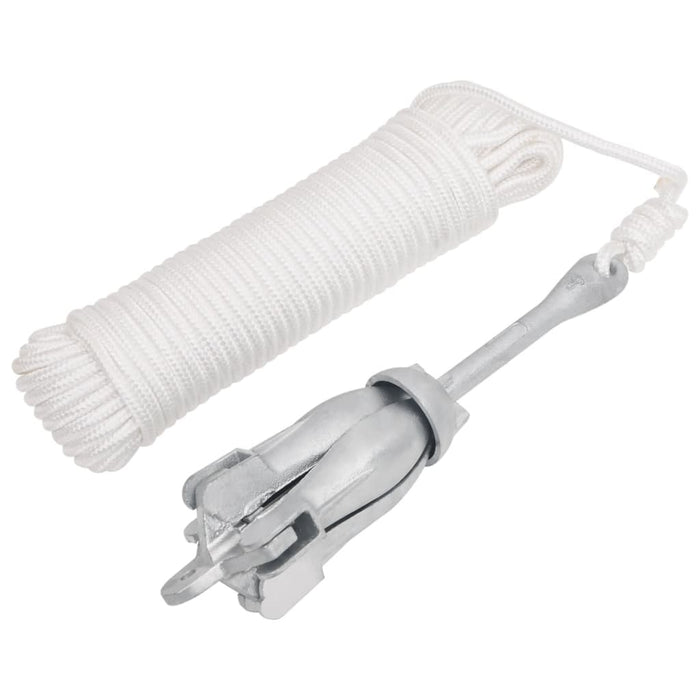 Ancoră pliabilă cu funie, argintiu, 2,5 kg, fier maleabil - WALTI WALTI